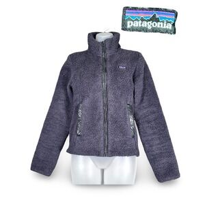 Patagonia Los Lobos Fleece Jacket Women Small Purple Lined Full Zip Cozy Outdoor